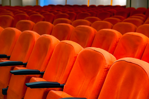 Empty chairs at cinema or theatre