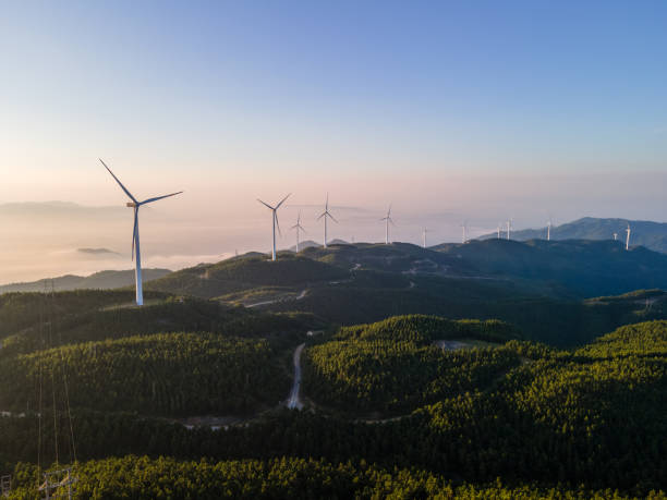istock Wind power generation on the mountain top in the morning 1468855513