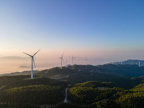 istock Wind power generation on the mountain top in the morning 1468855531