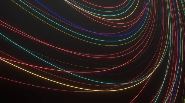istock Rainbow -colored lines A circular Noda Aina Mick Mick Mick Bend Abstract, dramatic, modern and luxurious 3D Rendering Graphic Design Element Material 1468856175