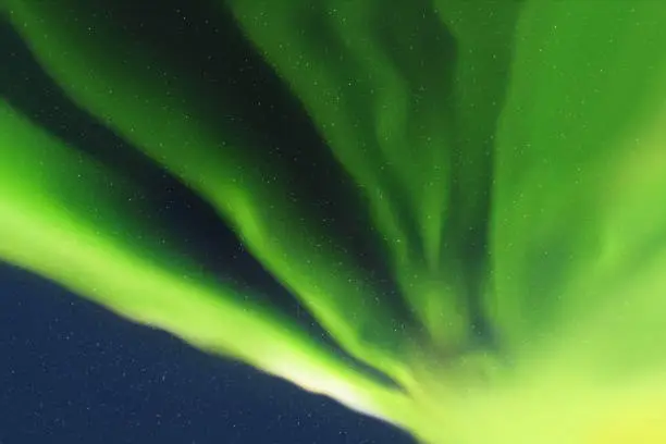 Vector illustration of Green aurora borealis