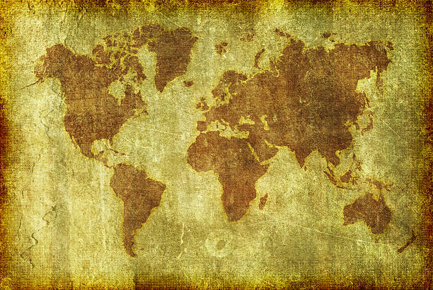 istock Old Grunge Map of the World Background 146886303