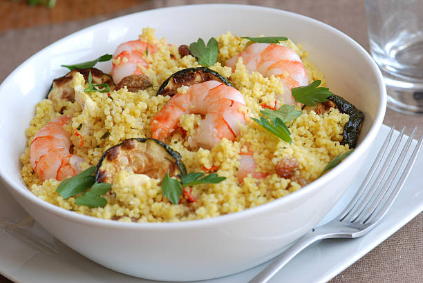 istock Couscous with prawns and courgette 146886385