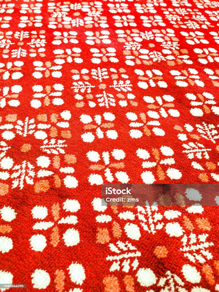 red carpet red carpet on ground close up view Abstract Stock Photo