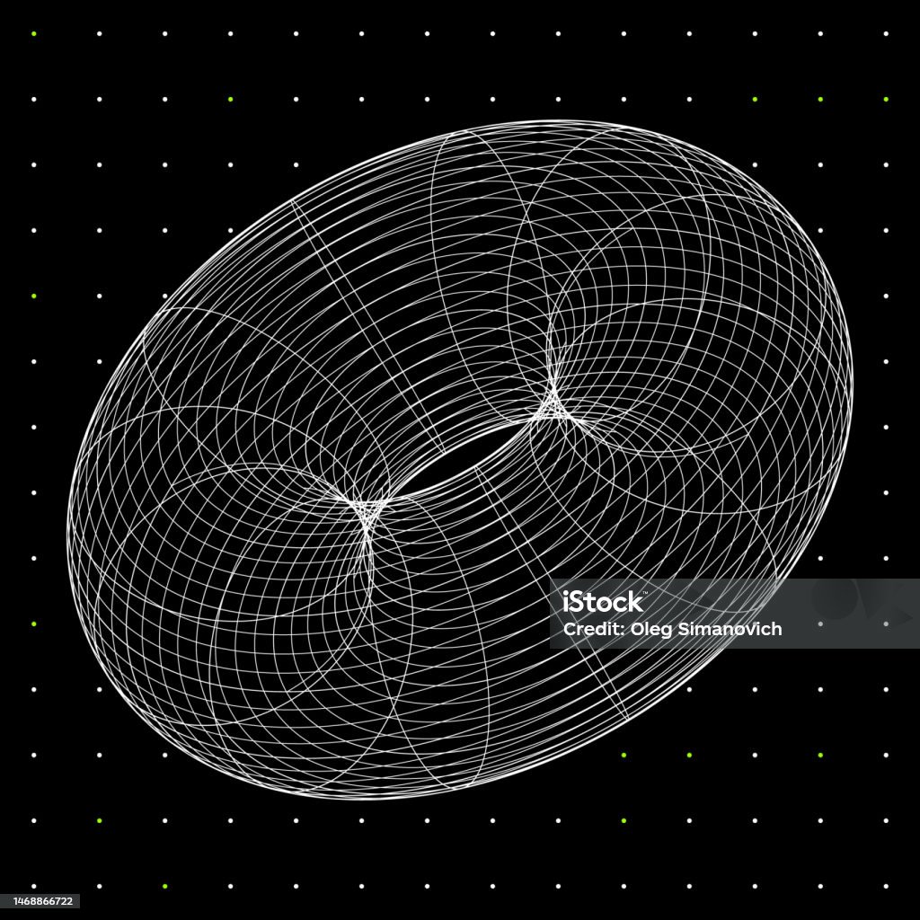 Spatial Wireframe 3d Wireframe Space Stock Illustration - Download Image Now - Distorted ...