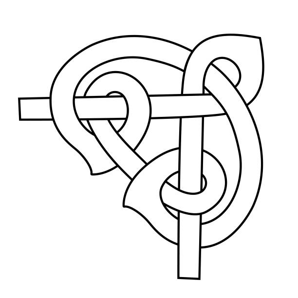 illustrations, cliparts, dessins animés et icônes de élément décoratif d’angle - tied knot celtic culture seamless pattern