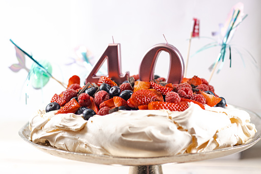 Pavlova 40th birthday cake.