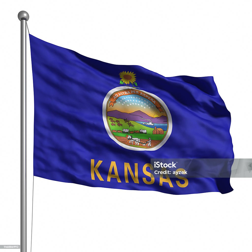 Flaga Kansas (z izolacją - Zbiór zdjęć royalty-free (Bez ludzi)