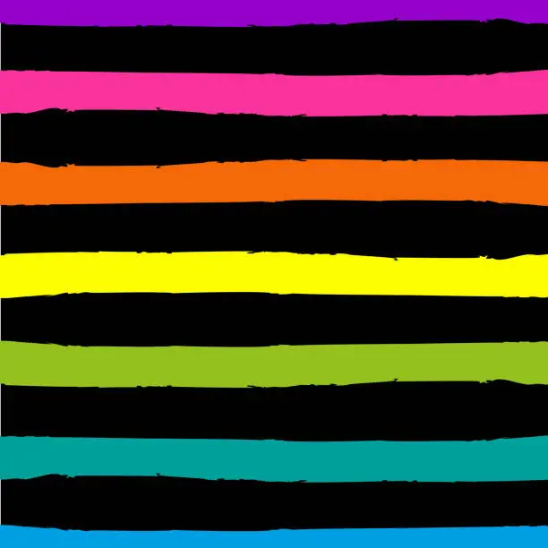 Vector illustration of Striped abstract multicolored retro background in flat style. Graphic vector seamless pattern in EPS format for application, website, presentation or design.
