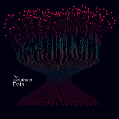 Evolution Of Data Vector Explosion Colorful Dot Lines Background Data ...