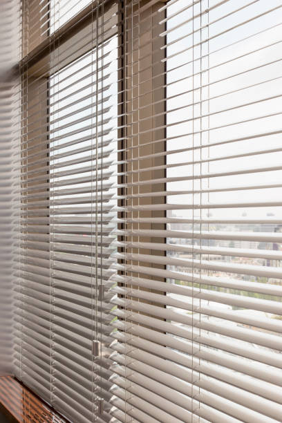 istock Venetian blinds closeup on the window. 1468875249