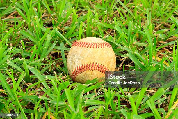 Ângulo Baixo De Beisebol Na Relva - Fotografias de stock e mais imagens de Acabado - Acabado, Adolescência, Antigo