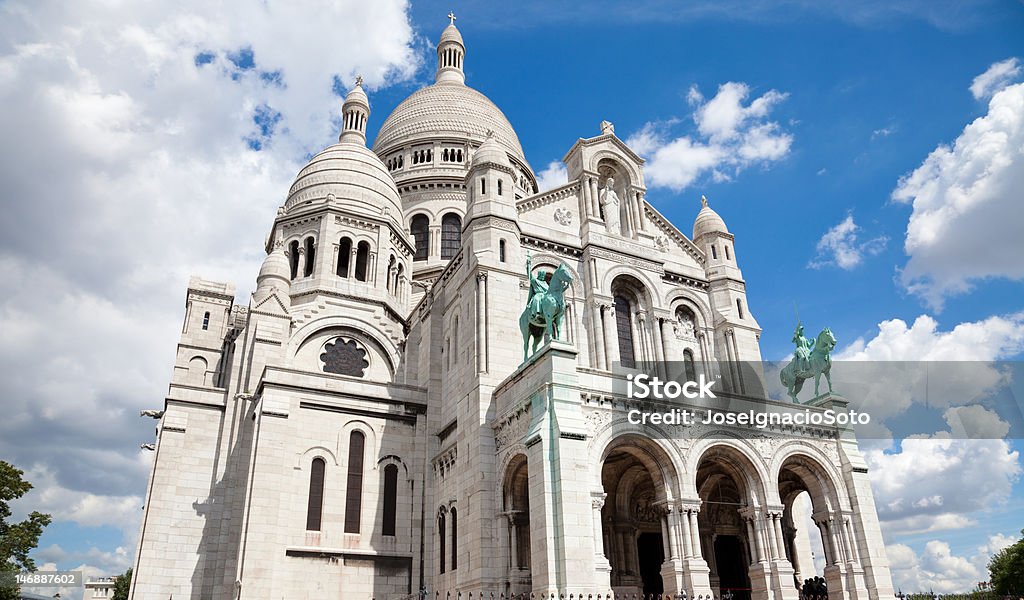 Fachada da Sacre Coeur, Paris - Foto de stock de Arquitetura royalty-free