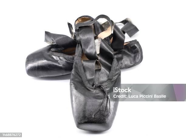 Black Ballet Pointe Shoes For Classical Dance Stock Photo - Download ...