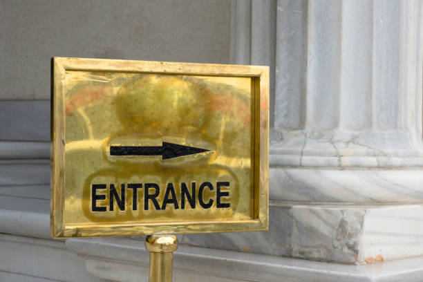 Entrance Sign Outside of a Museum-like Building