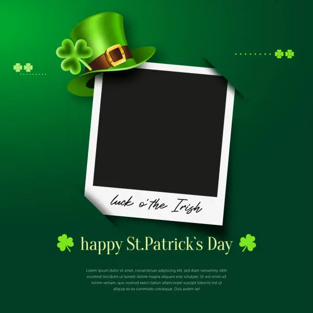 Vector illustration of Photo frame with St. Patrick's Day