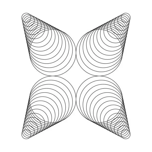 Vector illustration of Geometric Fractal Circle Turning Into Cone