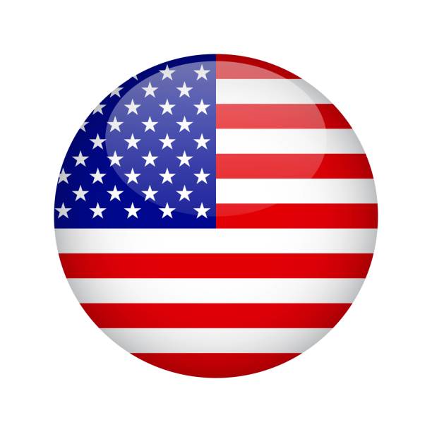 istock Flag of USA button. Design element for websites, applications. Vector illustration isolated on white background 1468891809