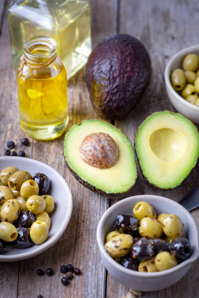 istock Avocado, olives and oil 1468895139