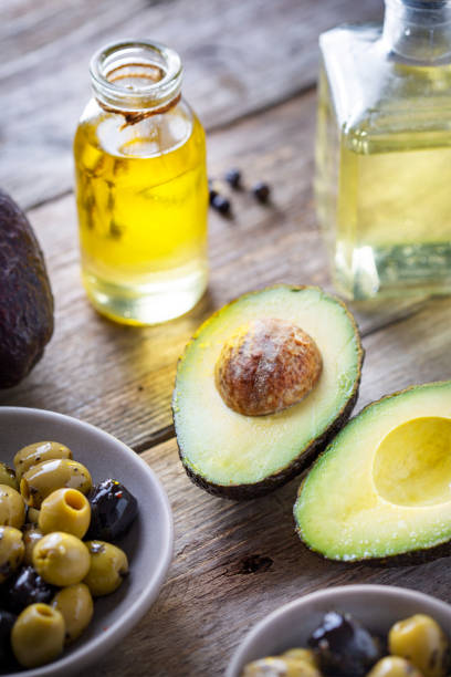 istock Avocado, olives and oil 1468895177