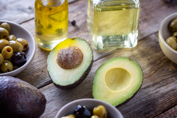 istock Avocado, olives and oil 1468895193