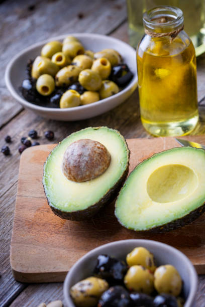 istock Avocado, olives and oil 1468895215