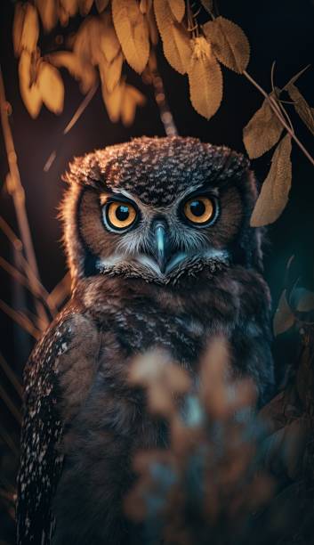 istock Frontal view of an owl during golden hour 1468895497
