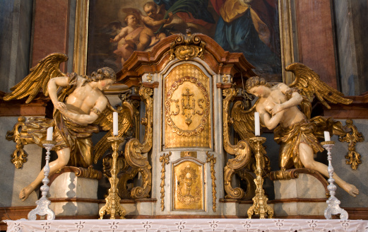 altar in st. Katharine gothic church - Banska Stianvica