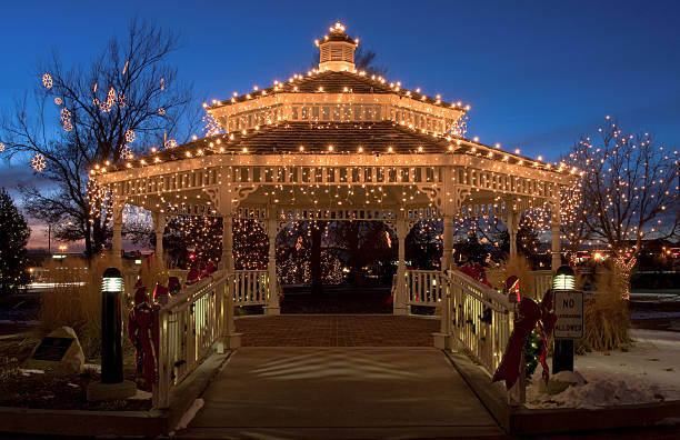 istock Gazebo in Holiday Lights 146889628