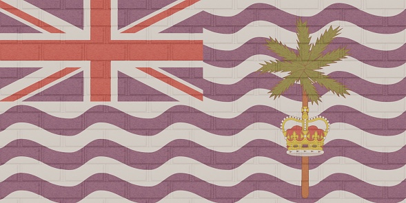 3D render of Brick Wall painted with the flag of The Commissioner of The British Indian Ocean Territory