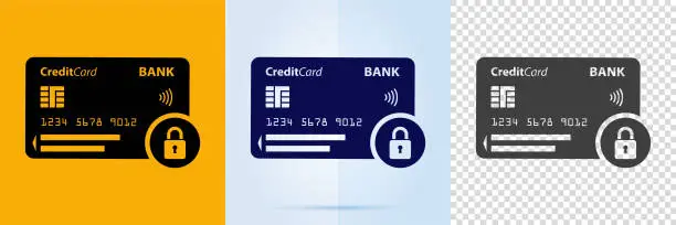 Vector illustration of Secure bank card icon.