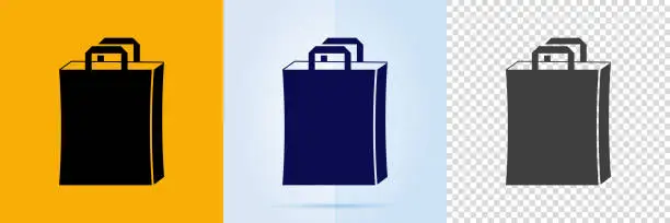 Vector illustration of Shopping bag icon set.