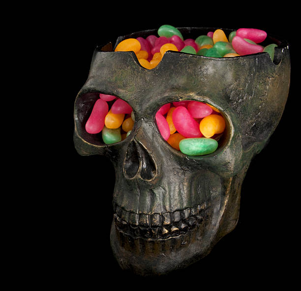 череп с candy - hard candy flash стоковые фото и изображения