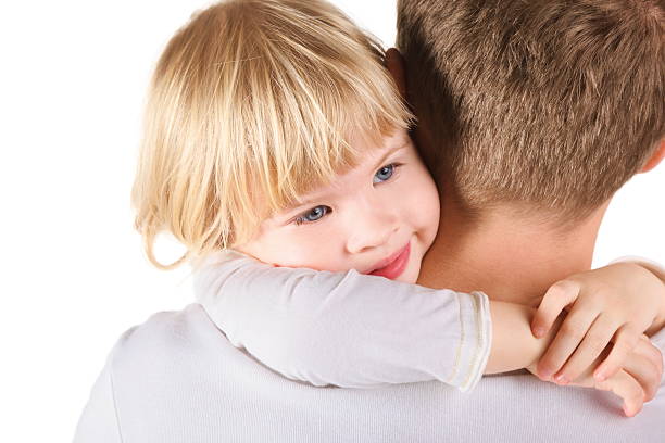 istock Father is embracing little girl. Isolated 146890212