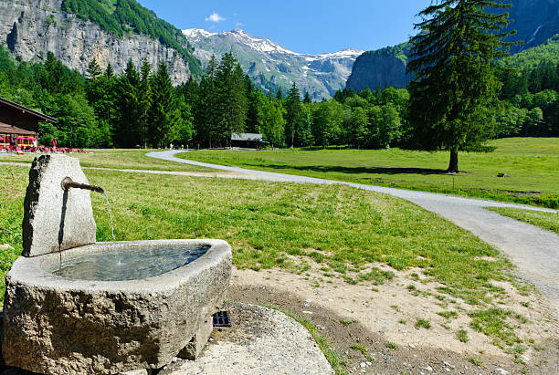 istock Water source at mountain hiking trail. Sixt Fer a Cheval. 146890239