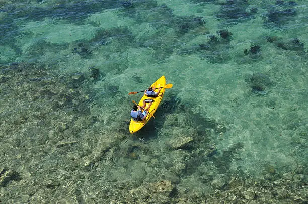 Two people Kayak in the clear waters of The British Island Bermuda