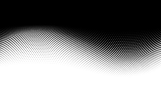 Black halftone pattern grid vector gradient illustration on white background