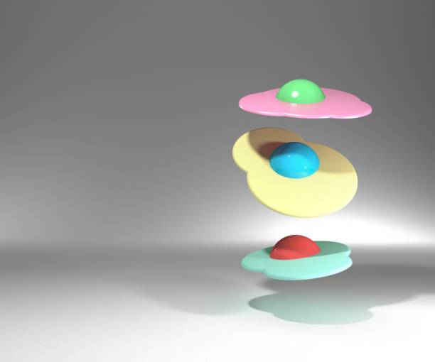 Colorful fried eggs with pastel yokes and whites.