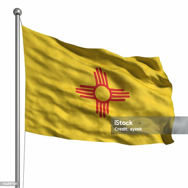 Foto de Bandeira De Novo México Isolado e mais fotos de stock de Bandeira - Bandeira, Bandeira dos estados americanos, Computação Gráfica