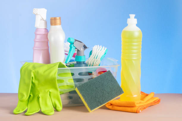 istock basket with cleaning products for home hygiene use 1468915351