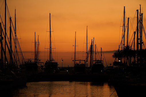 beautiful sunset at the marina
