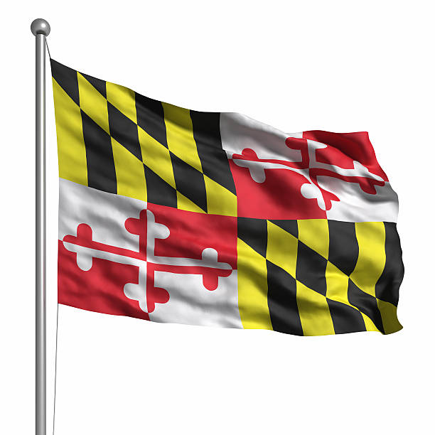 bandeira de maryland (isolado - maryland flag state maryland state flag - fotografias e filmes do acervo