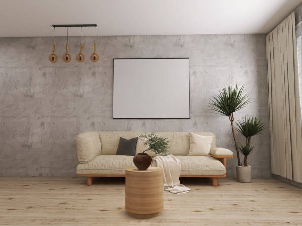 istock Living room interior 3d illustration, 3d render 1468923729