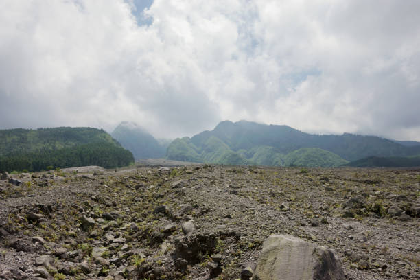 istock View of Mount Merapi with rock and materials after volcano eruption in 2010 1468924807