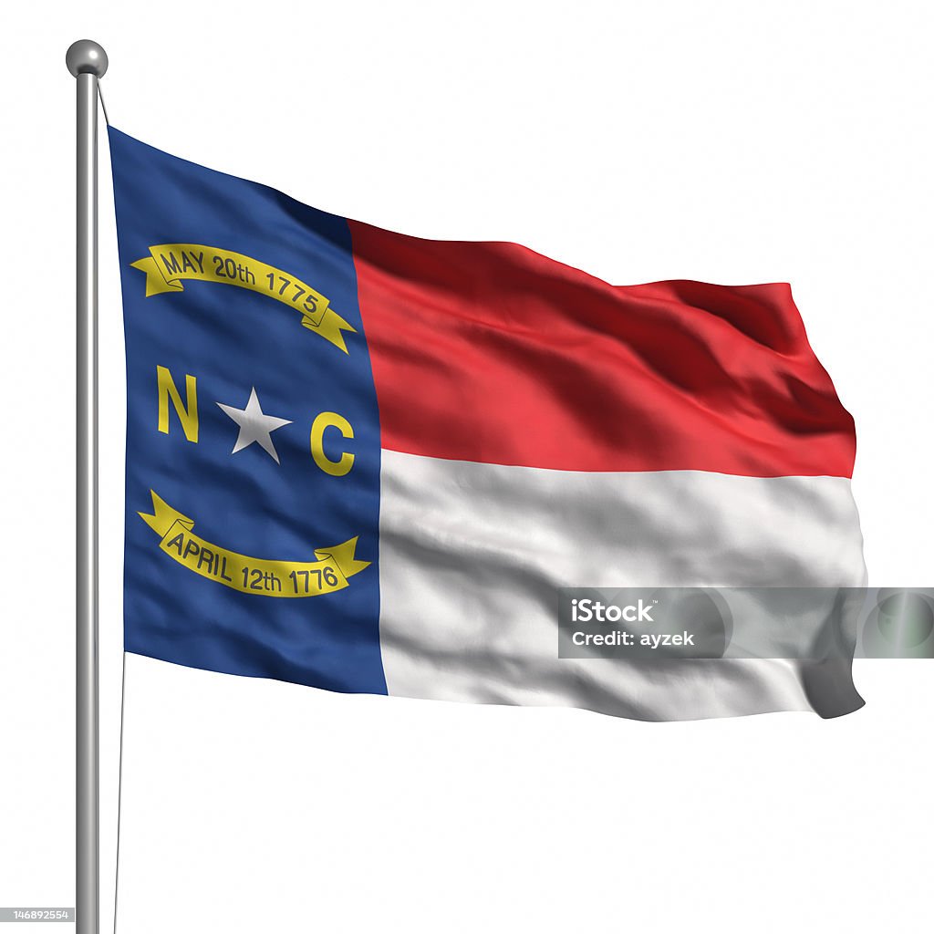 Bandeira da Carolina do Norte (isolado - Foto de stock de Bandeira do estado da Carolina do Norte royalty-free