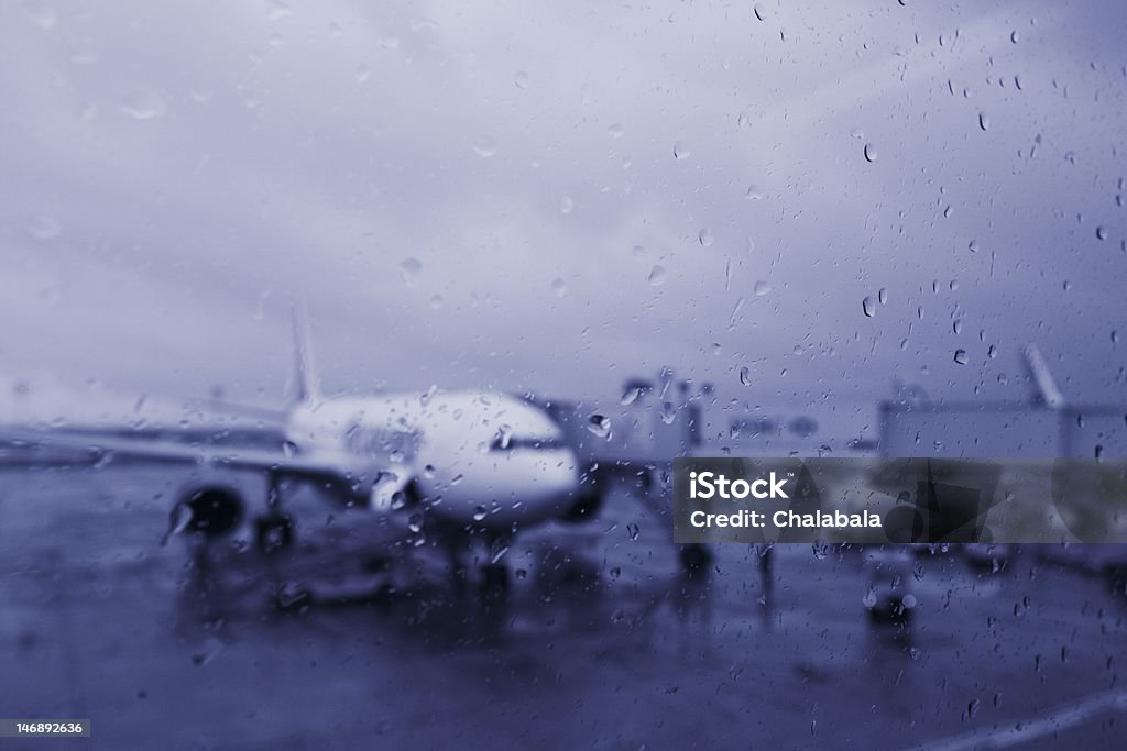 Bad weather at the airport Orly Rainy morning, Orly International Airport in Paris, France, April 2010 Air Vehicle Stock Photo