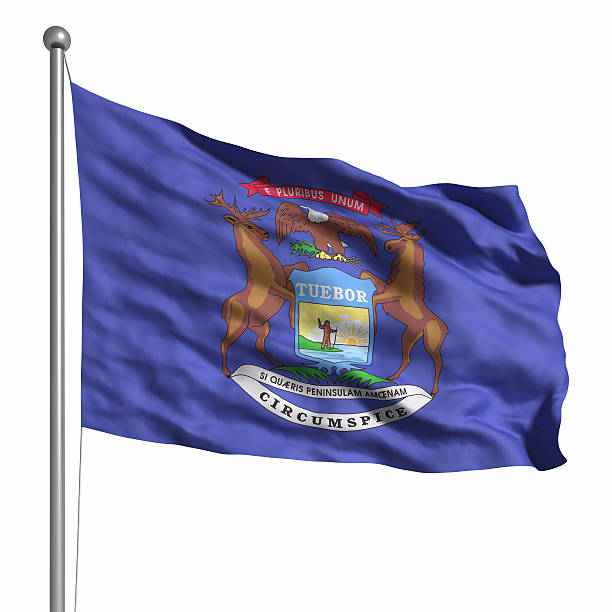 istock Flag of Michigan (isolated) 146892693