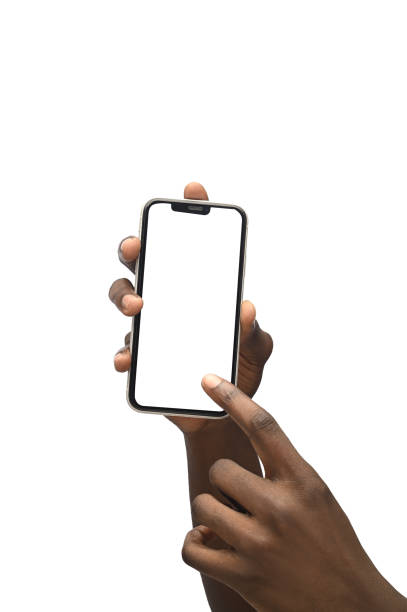 istock Hand pointing at blank smart phone 1468927143