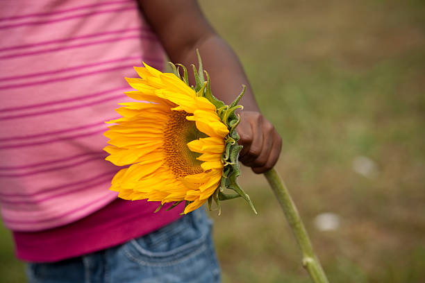 istock Little Girl with a Flower 146892769