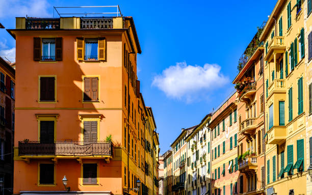 old town and port of Santa Margherita Ligure in italy stock photo